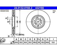 Disco freno Assale anteriore Sx per AUDI VW GOLF TT