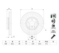 Disco freno Assale anteriore Sx per BMW 5 6 7