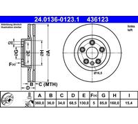 Disco freno Assale anteriore Sx per PORSCHE VW CAYENNE TOUAREG