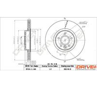 Disco freno Assale anteriore ventilato DP1010.11.1465 Drve+ per VOLVO S40 II