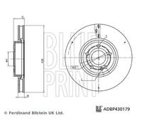 Disco freno Assale anteriore ventilazione interna ADBP430179 BLUE PRINT