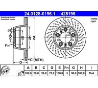 Disco freno Assale posteriore Dx per PORSCHE 911