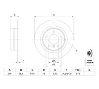 Disco freno Assale posteriore per BMW 1 3
