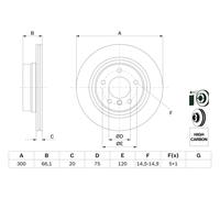 Disco freno Assale posteriore per BMW 1 3