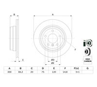 Disco freno Assale posteriore per BMW 1 3 X1
