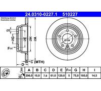 Disco freno Assale posteriore per BMW 5