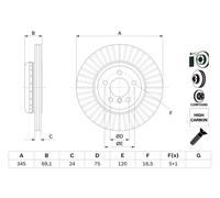 Disco freno Assale posteriore per BMW 5 6 7