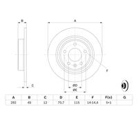 Disco freno Assale posteriore per CHEVROLET OPEL VAUXHALL AMPERA ASTRA ASTRA J C