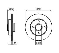 Disco freno Assale posteriore per CITROËN DS OPEL PEUGEOT VAUXHALL 2008 207 207