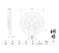 Disco freno Assale posteriore per CITROËN FIAT LANCIA MG PEUGEOT 807 C8 EXPERT J