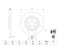 Disco freno Assale posteriore per CITROËN FIAT LANCIA PEUGEOT 807 C8 PHEDRA ULYS