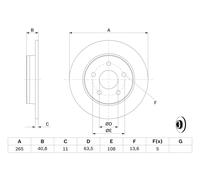 Disco freno Assale posteriore per FORD C-MAX FOCUS FOCUS C-MAX