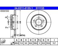 Disco freno Assale posteriore per FORD C-MAX FOCUS FOCUS C-MAX