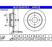 Disco freno Assale posteriore per FORD FIESTA FOCUS SCORPIO SIERRA