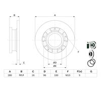 Disco freno Assale posteriore per FORD FORD AUSTRALIA TRANSIT TRANSIT TOURNEO