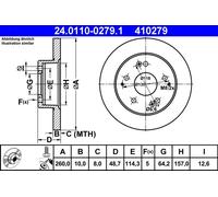 Disco freno Assale posteriore per HONDA CIVIC INTEGRA