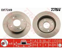 Disco freno Assale posteriore per HONDA HONDA (GAC) ACCORD