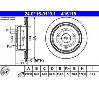 Disco freno Assale posteriore per INFINITI NISSAN RENAULT G JUKE KOLEOS LEAF QAS