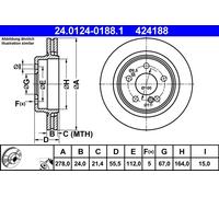 Disco freno Assale posteriore per MERCEDES-BENZ 124 CLASSE C CLASSE E