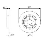 Disco freno Assale posteriore per MERCEDES-BENZ CLA CLASSE A CLASSE B CLASSE GLA