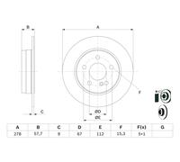Disco freno Assale posteriore per MERCEDES-BENZ CLASSE C