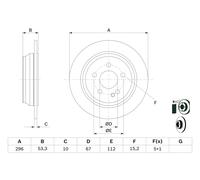 Disco freno Assale posteriore per MERCEDES-BENZ MERCEDES-BENZ (FJDA) VIANO VITO