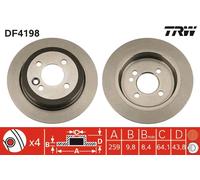 Disco freno Assale posteriore per MINI MINI MINI CLUBMAN MINI CLUBVAN