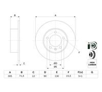 Disco freno Assale posteriore per NISSAN OPEL RENAULT VAUXHALL INTERSTAR MASTER