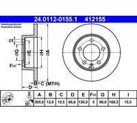 Disco freno Assale posteriore per NISSAN OPEL RENAULT VAUXHALL INTERSTAR MASTER