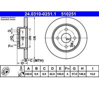 Disco freno Assale posteriore per OPEL VAUXHALL ASTRA ASTRA G CLASSIC ASTRA H CL