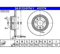 Disco freno Assale posteriore per PEUGEOT 407