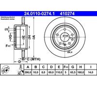 Disco freno Assale posteriore per SAAB 9-5