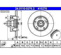 Disco freno Assale posteriore per SEAT VW CORRADO GOLF PASSAT TOLEDO VENTO