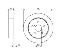 Disco freno Assale posteriore per TOYOTA AVENSIS