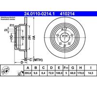 Disco freno Assale posteriore per VOLVO 850 C70 S70 V70