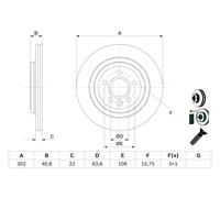Disco freno Assale posteriore per VOLVO S60 S80 V60 V70 XC70