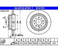 Disco freno Assale posteriore per VOLVO S60 S80 V70 XC70