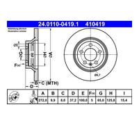 Disco freno ATE 24.0110-0419.1, 1 Pezzo