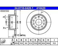 Disco freno ATE 24.0110-0420.1 (1 pz)