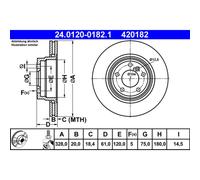 Discofreno ATE 24.0120-0182.1 per BMW 7 (E38) 5.4 1994-2001