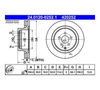 Disco freno ATE 24.0120-0252.1 posteriore, ventilato, 1 Pezzo