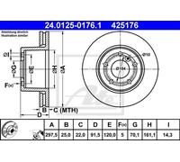 COPPIA DISCHI FRENO ANT ATE LAND ROVER DISCOVERY II 2.5 Td5 4x4 102KW 98>04 2...