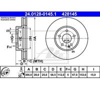 ATE 428145 Dischi Freno, Set di 2