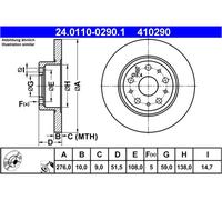 Disco freno ATE 24011002901 per FIAT