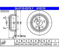 ATE Disco freno 24.0110-0319.1 pieno per JAGUAR XJ, XJ Coupé, XJSC Convertible