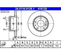 Disco freno ATE 24011601291 per IVECO