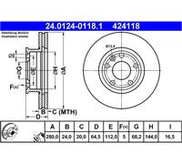 COPPIA DISCHI FRENO ANT ATE VW EURO IV 1.9 TD 50KW 92>03 24012401181