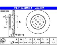 Disco freno ATE 24012401921 per MITSUBISHI SMART