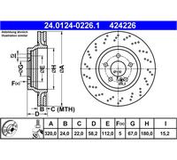 Disco freno ATE 24012402261 per MERCEDES-BENZ