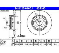 Disco freno ATE 24012501601 per BMW